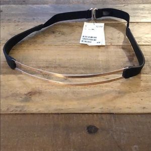 H&M Gold and Leather Elastic Belt